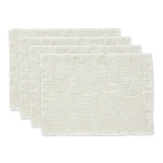 Design Imports Cream Sugar Basket Fringe Placemat Set/4 image {7}