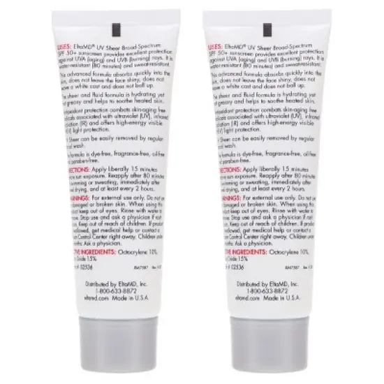 Elta MD UV Sheer Broad Spectrum SPF 50+ 1.7 oz 2 Pack image {3}