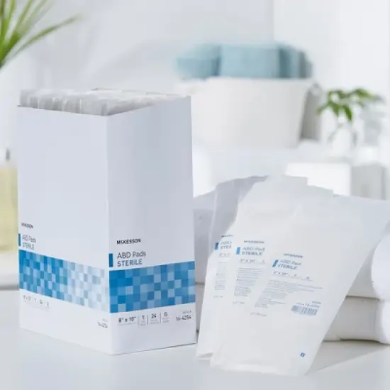 McKesson ABD Pads, Sterile Abdominal Pads, 8 in x 10 in, 24 Count, 15 Packs, 360 Total image {6}
