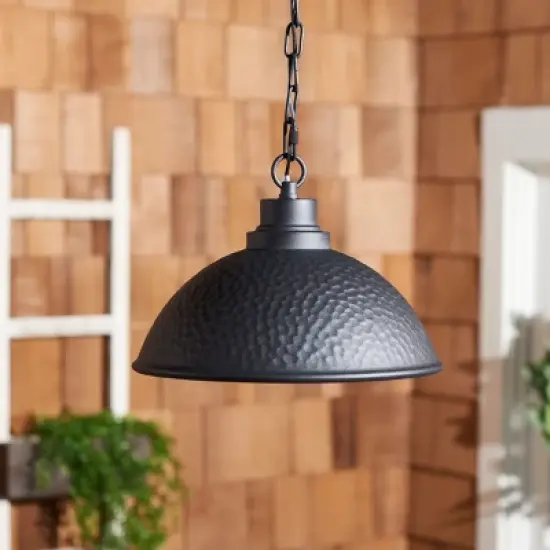Melila 12" Outdoor Pendant - PLT7019 - Black - Safavieh image {2}