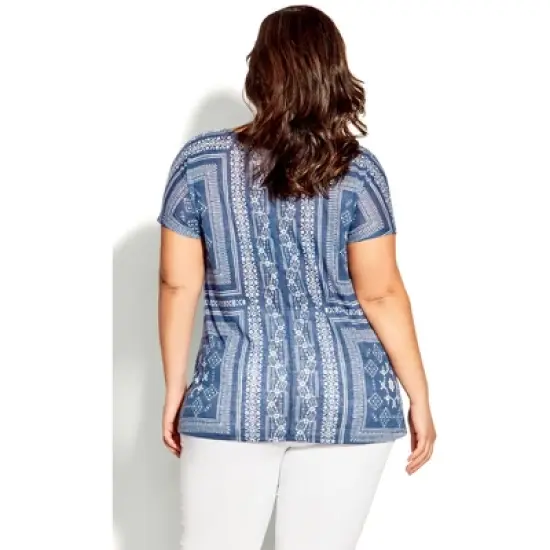 Women's Plus Size Tiarne Necklace Top - navy | AVENUE image {1}