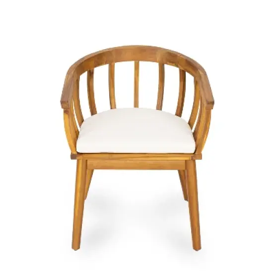 Christopher Knight Home Casper 7 Piece Outdoor Rustic Acacia Wood Dining Set with Slat Paneling image {4}