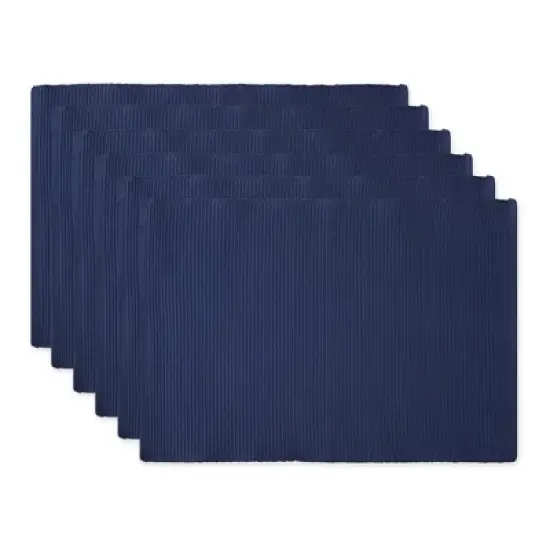 DII Nautical Blue Ribbed Placemat Set/6 image {6}