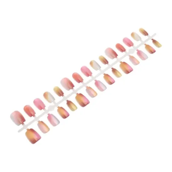 Unique Bargains Women's Full Coverage Fake Nails XS Brown Red 1 Pc image {5}