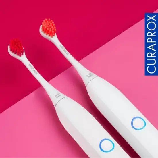 Curaprox Hydrosonic Rainbow Sensitive Brush Heads, Magenta/Orange, 2 pcs image {4}