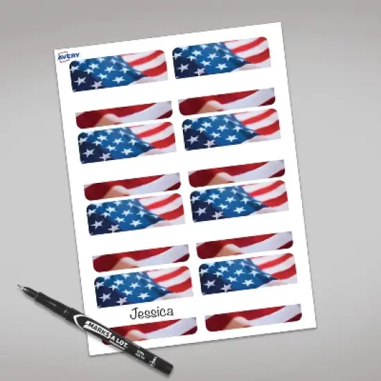 Avery American Flag Traditional Name Badges, 2-1/3" x 3-3/8", 80ct image {5}