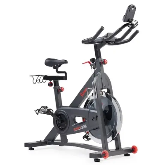 Sunny Health & Fitness Pro Indoor Cycling Bike with Felt Resist, Belt Drive and Bluetooth Smart Exercise Bike - Gray image {10}