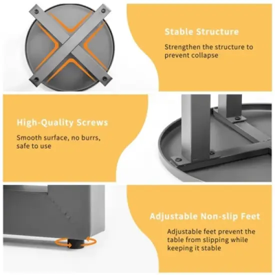 Karl Home Patio Gray Round Metal Side Table image {1}