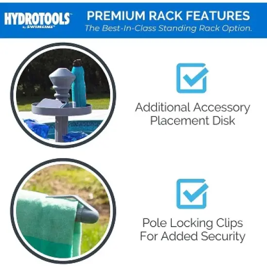 Swimline Outdoor Poolside Valet Towel Rack with Weighted Base - 52" image {2}