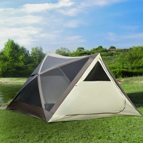 Outsunny 2-3 People Pop Up Camping Tent Waterproof Automatic Instant Tent Portable Cabana Beach Tent w/ Carry Bag, Windows and Doors image {1}