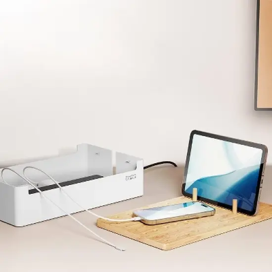 Prosumer's Choice Bamboo Charging Station - White image {1}