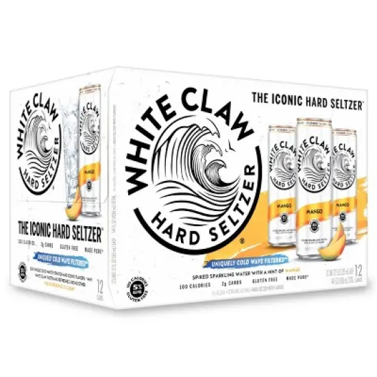 White Claw Mango Hard Seltzer - 12pk/12 fl oz Slim Cans image {6}