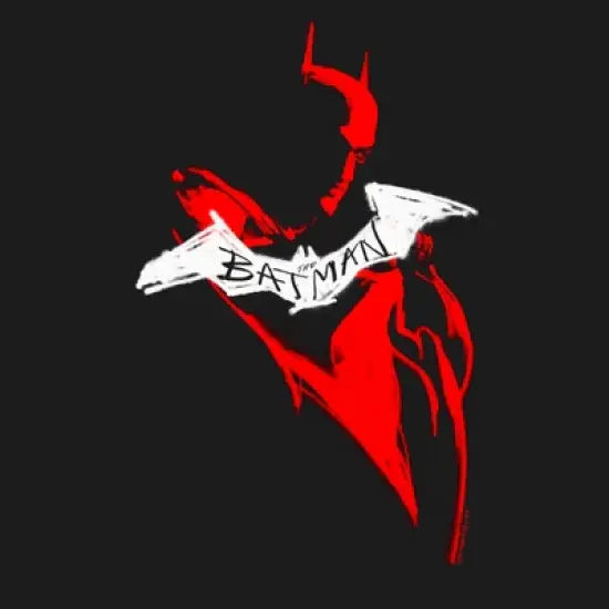 Junior's The Batman Artistic Red & White Graffiti Festival Muscle Tee image {1}