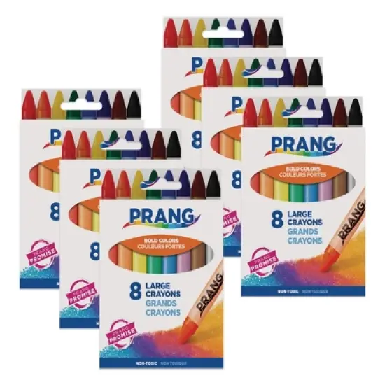 Prang&reg; Soybean Crayons, Large, 8 Colors Per Pack, 6 Packs image {8}