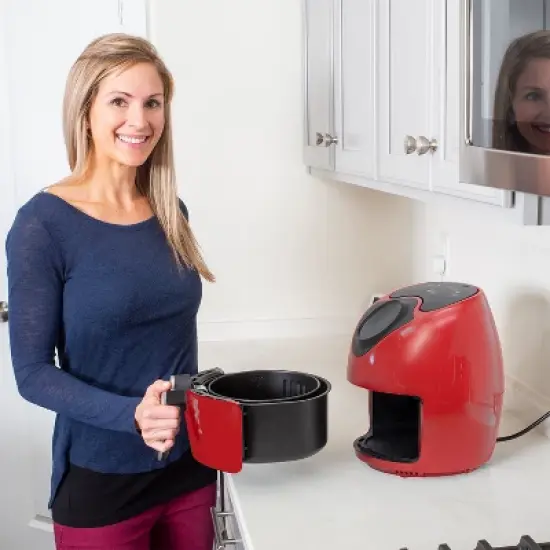 Deco Chef 3.7QT Personal Digital Air Fryer, 7 One-Touch Cooking Programs, 1300W, Red image {3}