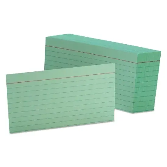 Oxford Ruled Index Cards 3 x 5 Green 100/Pack 7321GRE image {1}