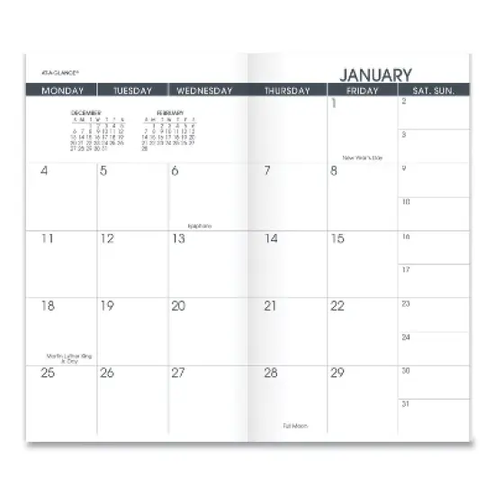 Pocket Size Monthly Planner Refill, 6 x 3.5, White Sheets, 12-Month (Jan to Dec): 2026 image {1}