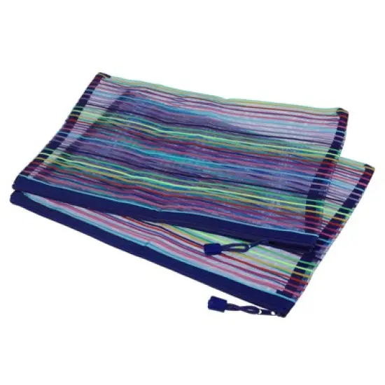 Unique Bargains Mesh Zipper Pouches Document File Bags Storage 6 Pcs image {7}