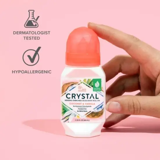 Crystal Mineral Roll-On Deodorant Coconut + Vanilla - 2.25 fl oz/3pk image {4}
