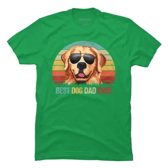 Men's Design By Humans Best Dog Dad Ever Golden Retriever By LuckyCharm99 T-Shirt image {6}