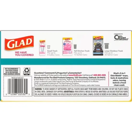 Glad ForceFlex MaxStrength Bahama Bliss Drawstring Trash Bags - Febreze Freshness - 13gal - 45ct image {12}