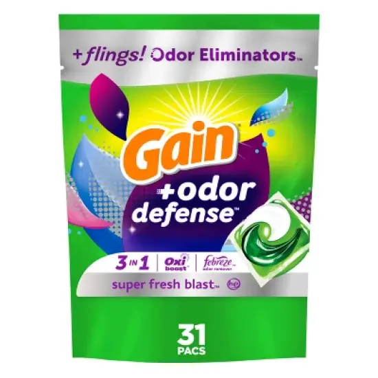 Gain Flings Odor Defense Laundry Detergent Pods - 31ct image {9}