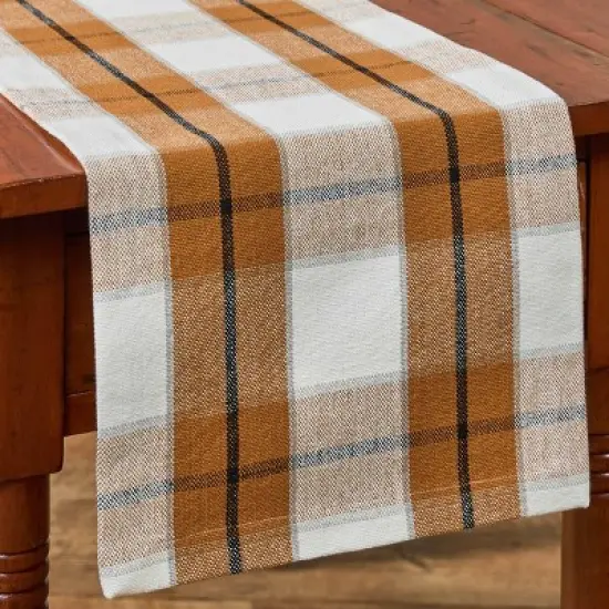 Park Designs Conley Orange Plaid Table Runner 13" x 36" image {5}