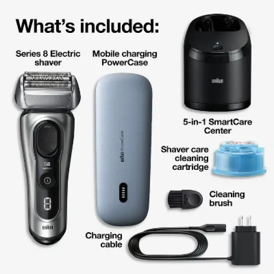 Braun Series 8-8577cc Rechargeable Wet & Dry Shaver + SmartCare Center image {1}