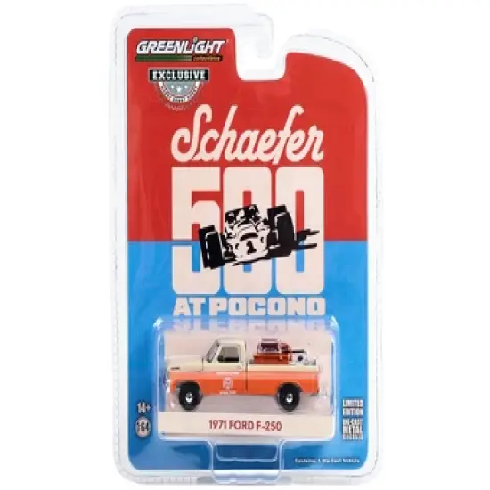 1971 Ford F-250 Truck w/Fire Equipment "Schaefer 500 at Pocono Official Truck" (1971) 1/64 Diecast Model Car by Greenlight image {2}