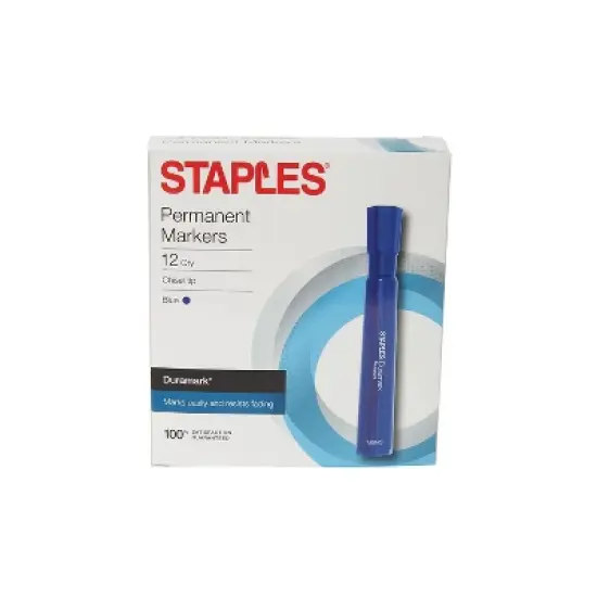 Staples DuraMark Fabric Markers Medium Point Blue 12/Pack (18890) image {3}