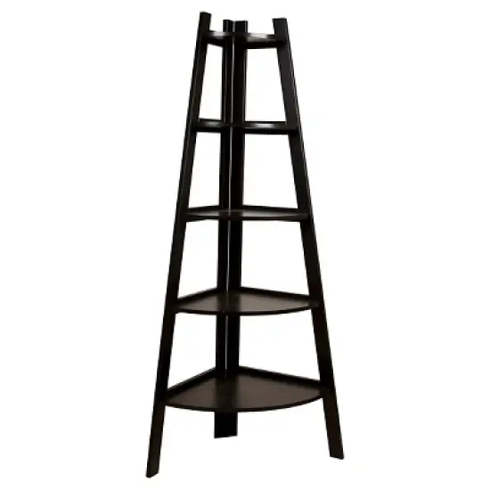 63" x 26.5" Five-Tier Pyramid Corner Ladder Shelf - Danya B. image {4}