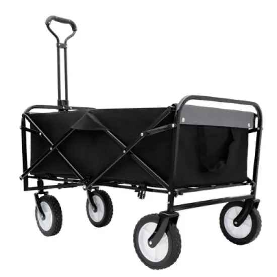 NAYSAYE Wagon Collapsible Utility Cart with Strapping System for All Terrain Use, Black, 35.04"*21.65"*38.98" image {5}