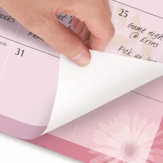 Paper Flowers Desk Pad, Floral Artwork, 22 x 17, Black Binding, Clear Corners, 12-Month (Jan to Dec): 2026 image {3}