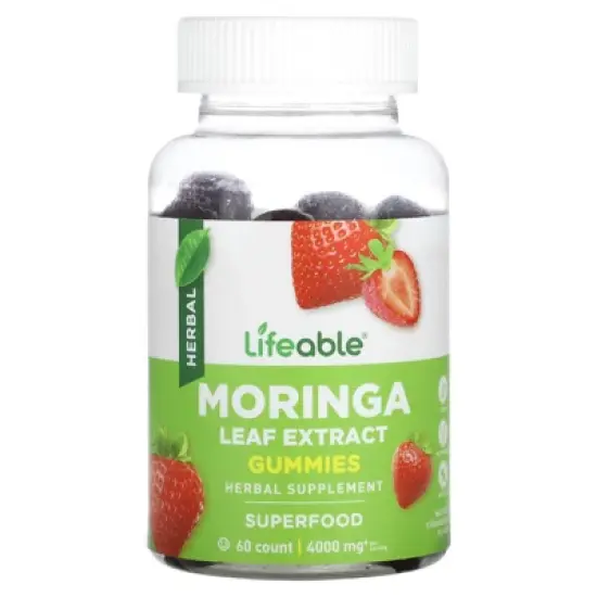 Lifeable Moringa Leaf Extract 4000mg - Great Tasting Natural Flavor Gummy Supplement Vitamins - Non-GMO Gluten Free Vegan Chewable - Antioxidant image {4}