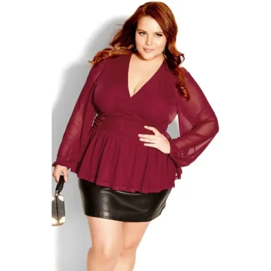 Women's Plus Size Rapture Top - ruby | CITY CHIC image {7}