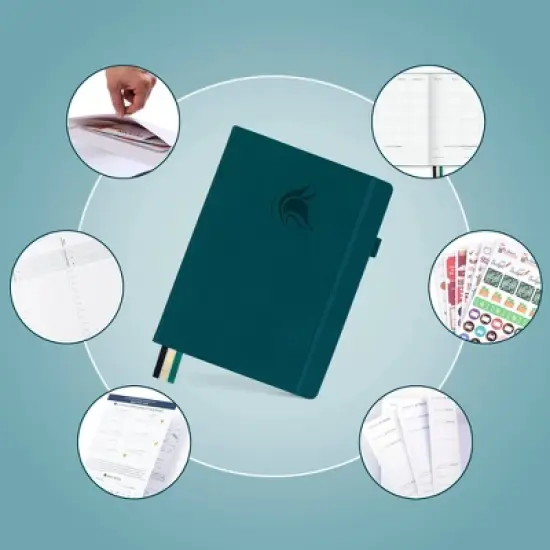 Undated PRO Schedule Planner Weekly/Monthly Dark Teal - Clever Fox image {1}