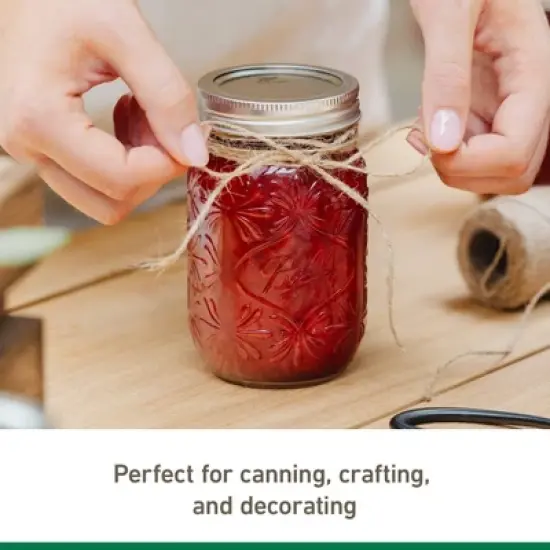 Ball 4pk 16oz Pint 140th Anniversary Regular Mouth Mason Jar: Glass Canning Jars, Dishwasher-Safe, Clear image {4}