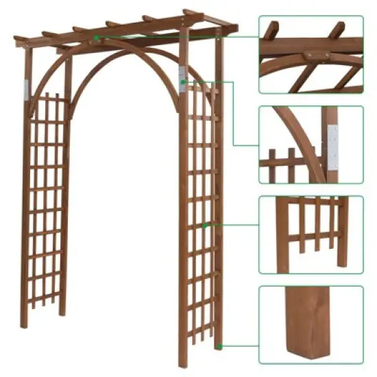Karl Home 7FT Brown Wood Garden Arbor image {3}