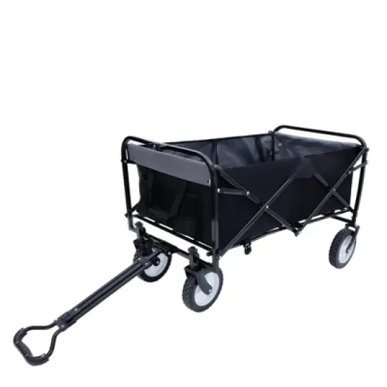 SKRAN Outdoor Sport Foldable All Terrain Pulling Pull-Along Wagons with Strapping System,Weight Capacity 225 LBS for Shopping,Garden,Camping image {6}