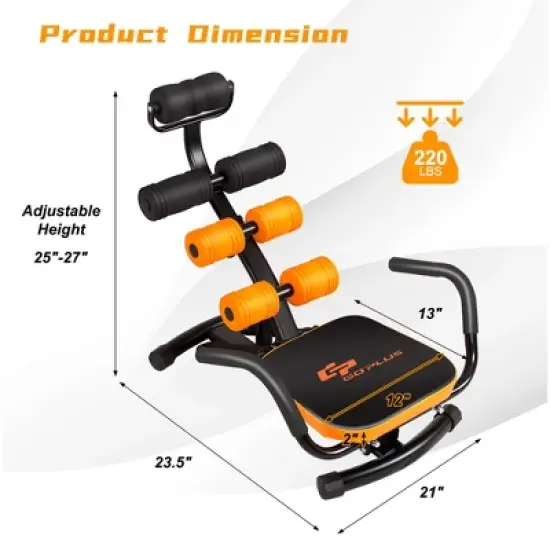 Costway Core Ab Trainer Bench Abdominal Stomach Exerciser Workout Gym Fitness Machine image {8}