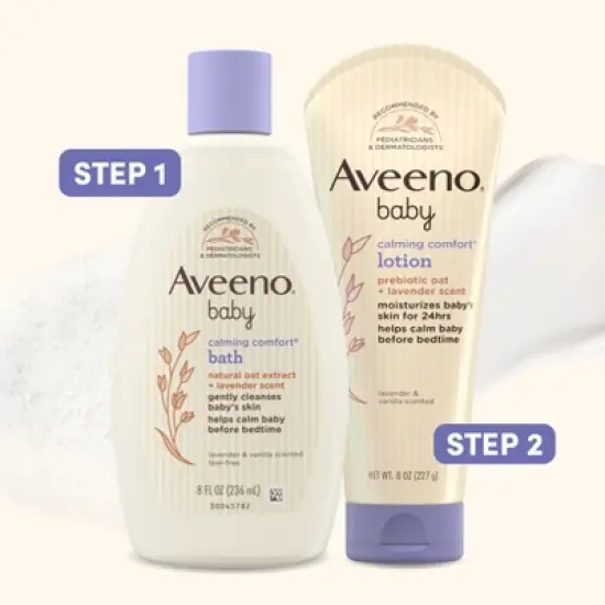 Aveeno Baby Calming Comfort Moisturizing Body Lotion - Lavender & Vanilla Scents - 8 fl oz image {17}