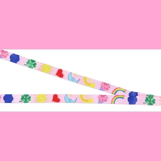 Care Bears Character Emotions Lanyard ID Badge Holder With 2" Rubber Heart Charm Multicoloured image {3}