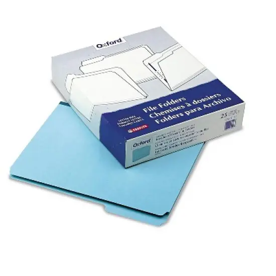 Pendaflex Pressboard Expanding File Folders 1/3 Cut Top Tab Letter Blue 25/Box 9200T13 image {2}