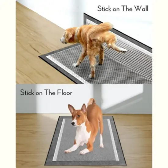 Itopfox Charcoal Pet Pee Pads with Odor-Control & Super Absorbent Up to 10 Cups, 6-Layer Quick Dry & Leak-Proof with Adhesive Tabs, Disposable image {8}