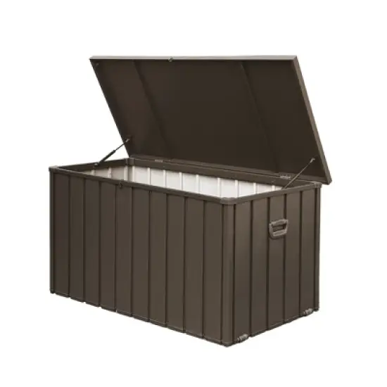 CLIHOME 200 Gallon Outdoor Portable Storage Deck Box,Large Patio Waterproof Lockable Storage Box with Side Handle and Mobile Roller image {7}