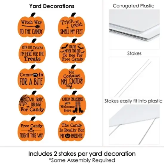 Big Dot of Happiness Funny Trick or Treat? - Pumpkin Lawn Decoration Signs - Outdoor Halloween Yard Decorations - 10 Piece image {5}