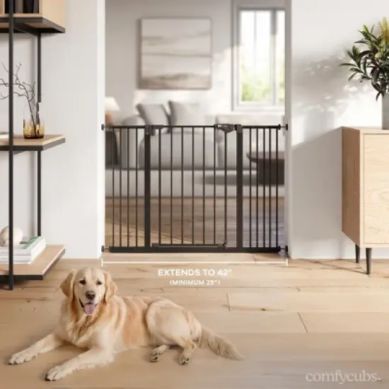 Comfy Cubs Baby Safety Gate - 3 Extensions Adjustable Q195 Steel Doorway Gate,  Powder-Coated Finish image {3}