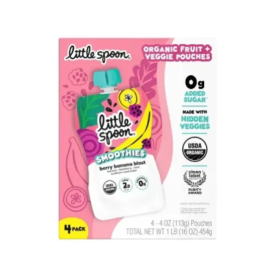Little Spoon Berry Banana Blast Smoothie Pouches - 16oz/4ct image {6}