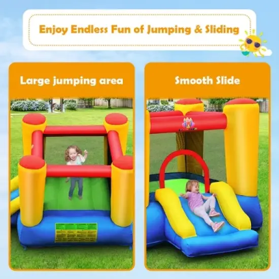 Costway Inflatable Bouncer Kids Slide Bounce House for Indoor Outdoor with 550W Blower image {6}