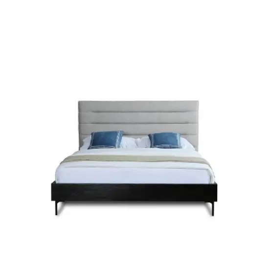 Full Schwamm Upholstered Bed Light Gray - Manhattan Comfort image {2}